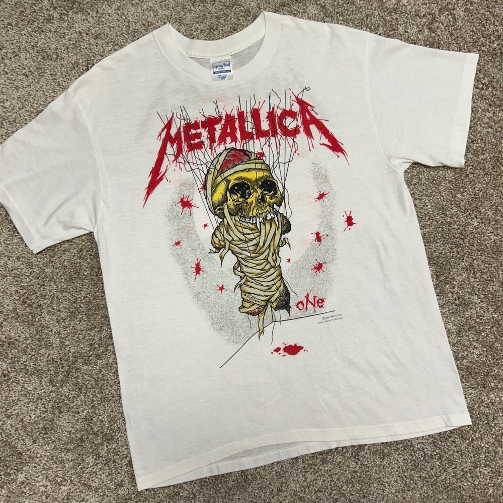 Vintage Metallica One Landmine by Pushead Tshirt 1989 Size XL USA Made Original